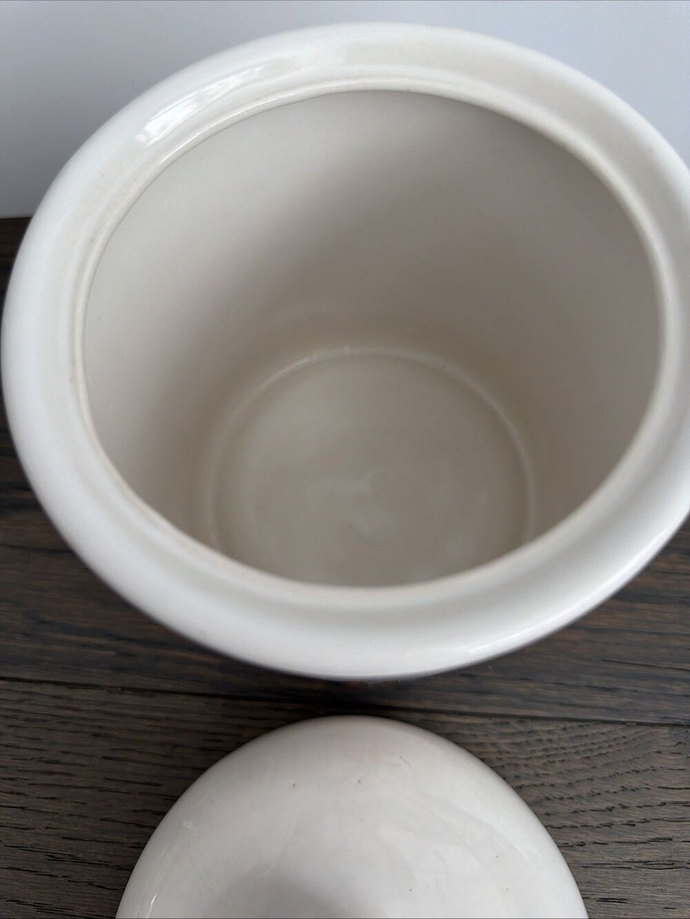 Goose Kitchen Canister Crock Wearing Kerchief Stoneware White Blue - Picture 5 of 6